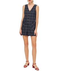 Navy Check Playsuit
