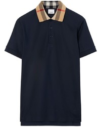 Burberry Checked Collar Cotton Polo Shirt