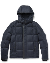 Navy Check Puffer Jacket