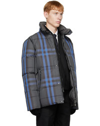 Burberry Gray Check Down Jacket
