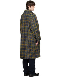 Nicholas Daley Navy Yellow Check Coat