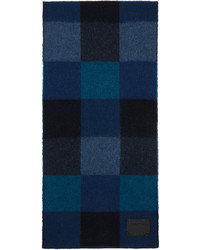 Paul Smith Blue Oversized Check Scarf