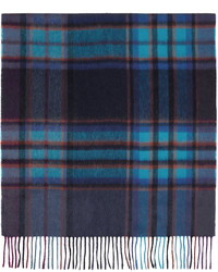 Paul Smith Blue Spectral Check Scarf