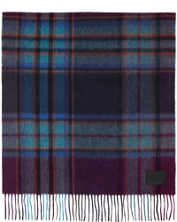 Paul Smith Blue Spectral Check Scarf