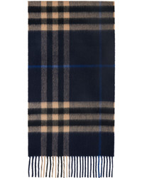 Burberry Navy The Classic Check Scarf