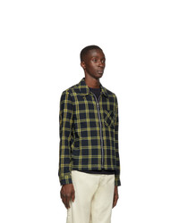 Ps By Paul Smith Navy And Green Zip Shirt Jacket