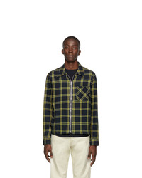 Ps By Paul Smith Navy And Green Zip Shirt Jacket
