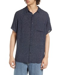 ROLLA'S Beach Boy Grid Short Sleeve Button Up Shirt In Navy At Nordstrom