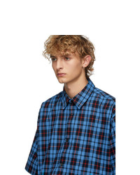 Acne Studios Blue And Red Check Flannel Shirt