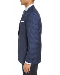 Hickey Freeman Beacon Classic Fit Check Wool Silk Sport Coat