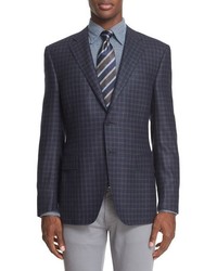 Canali Classic Fit Check Silk Wool Sport Coat