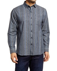 Tommy Bahama Lazlo Luxe Stripe Stretch Cotton Silk Button Up Shirt In Night Cap At Nordstrom