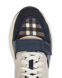 Burberry Nylon Suede And Check Sneakers