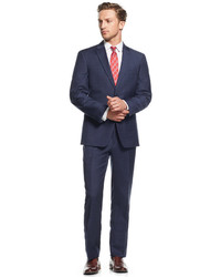 Tommy Hilfiger Blue Tonal Windowpane Slim Fit Suit