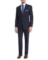 Brioni Check Two Piece Wool Suit Navyblack
