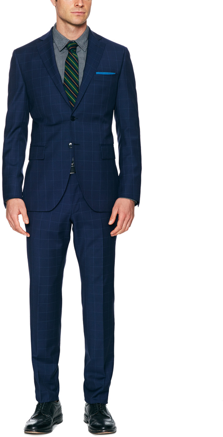 Lubiam Windowpane Suit, $1,375 | Gilt | Lookastic