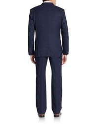 Michael Kors Regular Fit Tonal Windowpane Wool Suit