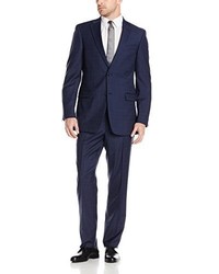 Tommy Hilfiger Blue Thin Windowpane 2 Button Side Vent Trim Fit Suit
