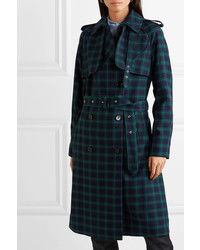Rokh Double Breasted Checked Twill Trench Coat