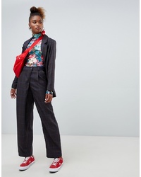 Monki Press Collection Tailored Wrap Trousers