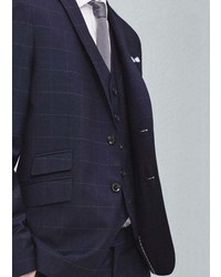 Mango Outlet Check Wool Suit Blazer