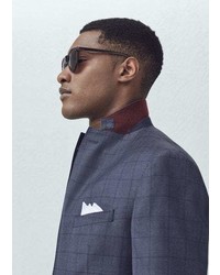 Mango Outlet Check Wool Suit Blazer