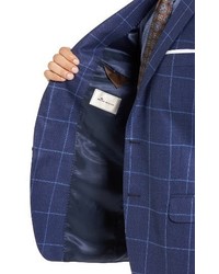 Peter Millar Classic Fit Windowpane Wool Sport Coat