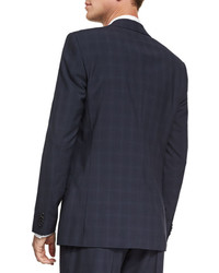 Theory Malcolm Mantee Shadow Check Wool Sport Coat Blue