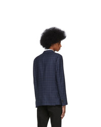 Ps By Paul Smith Navy Check Unlined Blazer
