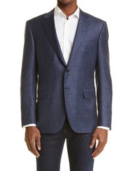 Canali Siena Microcheck Wool Sport Coat In Blue At Nordstrom
