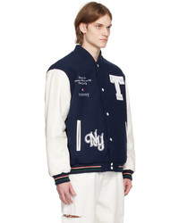 Tommy Jeans Navy Embroidered Bomber Jacket