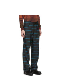 Kenzo Navy And Blue Wild Stripe Trousers