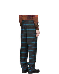 Kenzo Navy And Blue Wild Stripe Trousers
