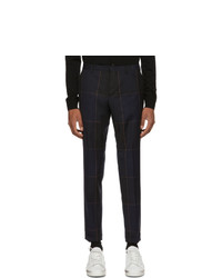 Paul Smith Navy And Orange Check Slim Trousers