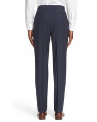 Canali 13000 Regular Fit Flat Front Check Wool Trousers