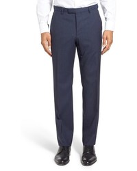 BOSS Leenon Flat Front Check Stretch Wool Trousers