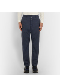 Oamc Tapered Checked Wool Trousers