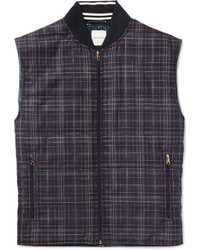 Paul Smith Checked Wool And Silk Blend Gilet