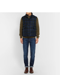 Isaia Water Resistant Checked Wool Down Gilet