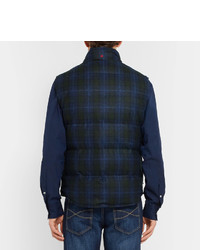 Isaia Water Resistant Checked Wool Down Gilet