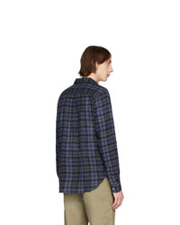 Norse Projects Navy Gauze Check Osvald Shirt