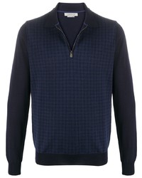 Corneliani Check Wool Polo Shirt