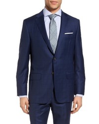 Hickey Freeman Beacon Classic Fit Windowpane Wool Suit