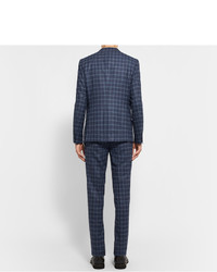 Etro Blue Slim Fit Checked Wool Suit