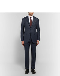 Ermenegildo Zegna Blue Slim Fit Micro Checked Wool Suit