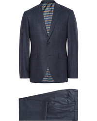 Etro Blue Slim Fit Prince Of Wales Checked Wool Suit