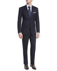 Brioni Box Check Super 150s Wool Two Piece Suit Navy