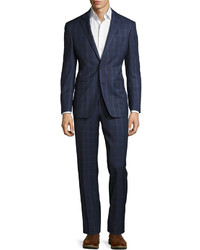 DKNY Check Print Two Button Wool Suit