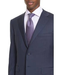 Canali Classic Fit Mini Check Wool Suit