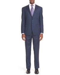 Canali Classic Fit Mini Check Wool Suit